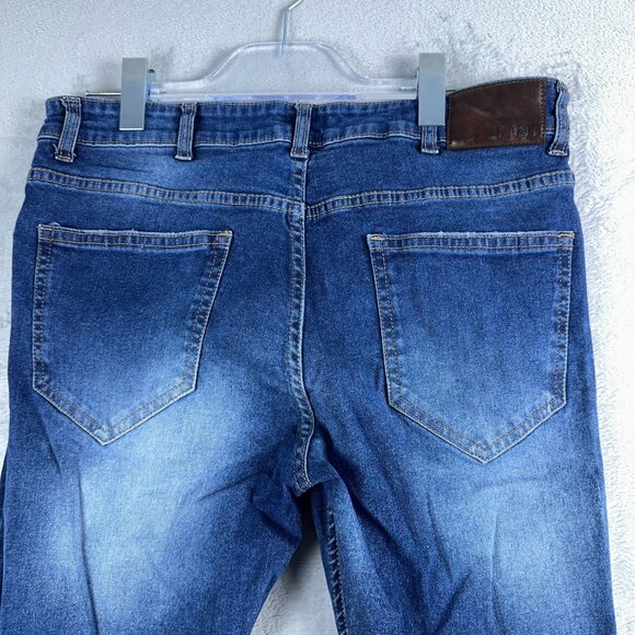Nuon Rodeo Crop Jeans Distressed Medium Wash Mid Rise Women's Blue Size W34 - Picture 4 of 12